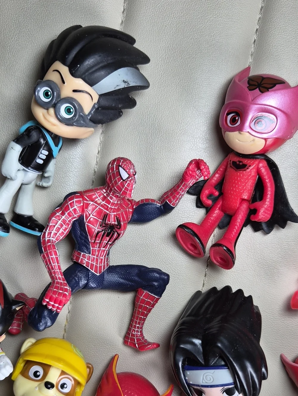 Assorted Kids Character Toy Figures Lot Bundle Spiderman Pj Mask Paw Patrol
